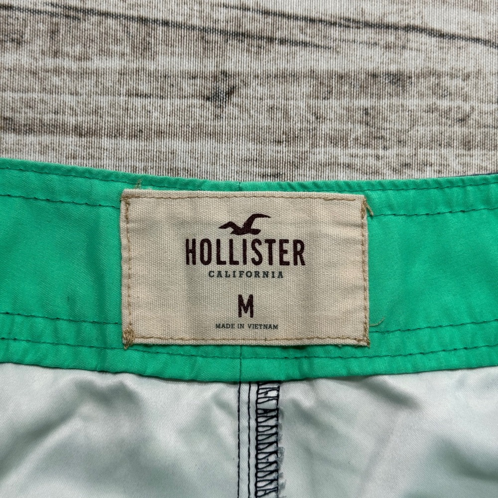 Y2K Hollister Board Shorts Mens Medium Blue White Floral Batik Cargo Swim Trunks - Picture 5 of 5